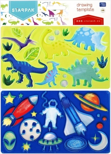 Šablóny dino a mimozemšťania - 1 kus