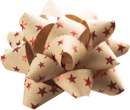 Papierová rozeta hviezda z kraftového papiera béžová 5 cm (mix 3 variantov)