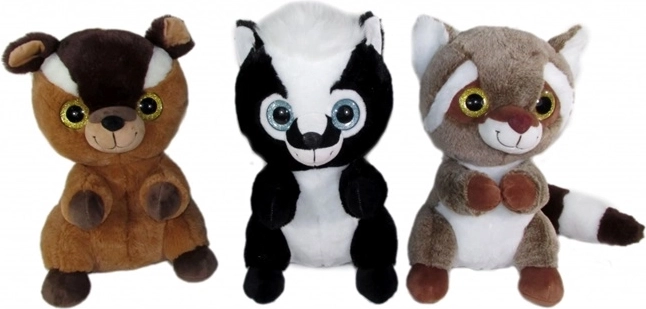Plyšové lesné zvieratká 30 cm (mýval, skunk, lemur)
