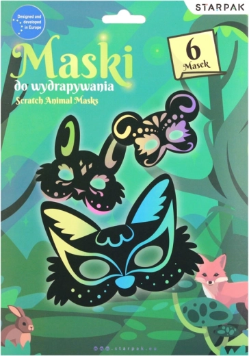 Vyškrabovacie masky – kreatívna sada 6 ks + bambusový stylus