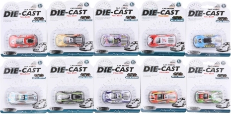 Kovové závodné autíčko na karte