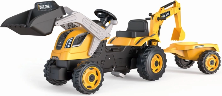 Šliapací traktor Builder Max s bagrom a vozíkom