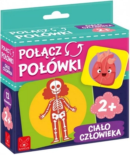 Spoj polovice – ľudské telo vzdelávacie puzzle