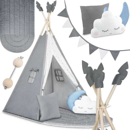 Detský tipi stan Nukido – sivý