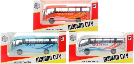 Kovový autobus so spätným chodom