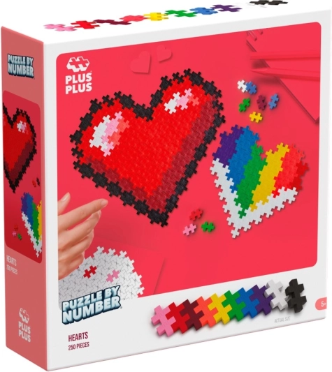 Plus-Plus puzzle podľa čísel - srdce 250 ks