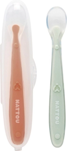 Silikónové lyžičky s mäkkou špičkou a puzdrom 2 ks NATTOU