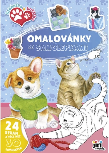 Omaľovánky A4 so samolepkami šteniatka a mačiatka