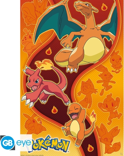 Pokémon maxi plagát 91,5 × 61 cm – Fire type