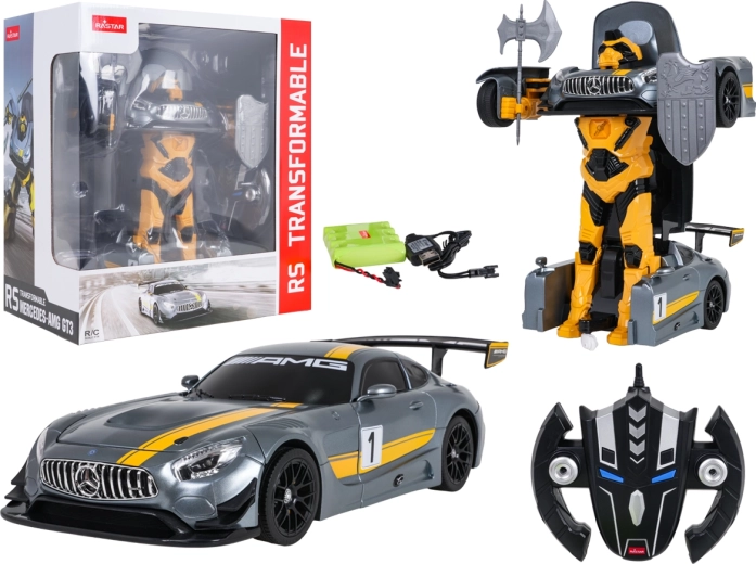 Diaľkovo ovládané auto a robot 2 v 1 Mercedes-AMG GT3 RASTAR