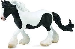 Collecta kobyla gypsy v čierno-bielej strakatej farbe