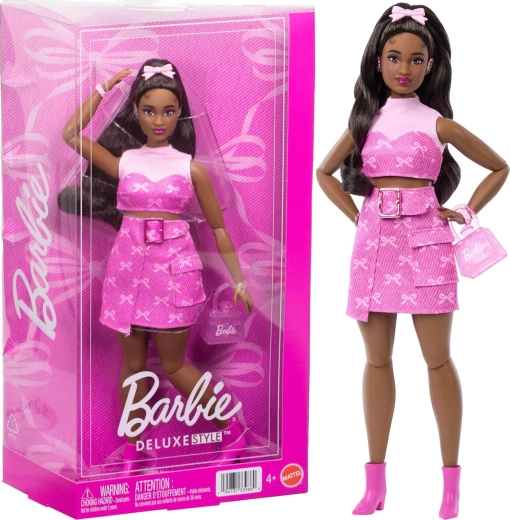 Barbie Deluxe Style ružový denim – módna bábika s doplnkami