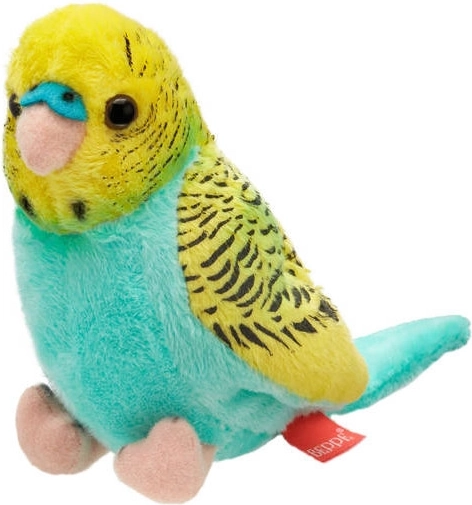 Plyšová andulka tyrkysovo‑žltá 13 cm