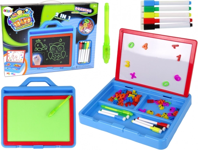 Svietiaca magnetická kresliaca tabuľa 2v1 pre deti