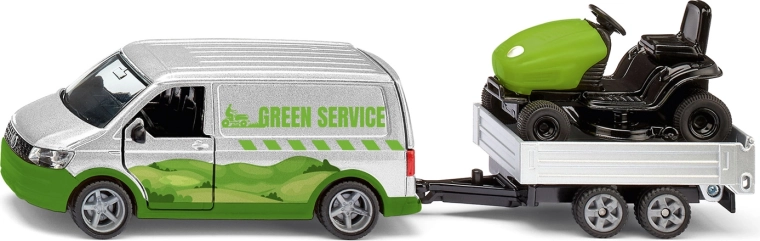 Siku Super VW T6 s prívesom a záhradným traktorom