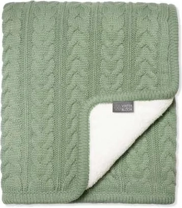 Vinter & Bloom obojstranná deka s kožúškom cuddly basil green