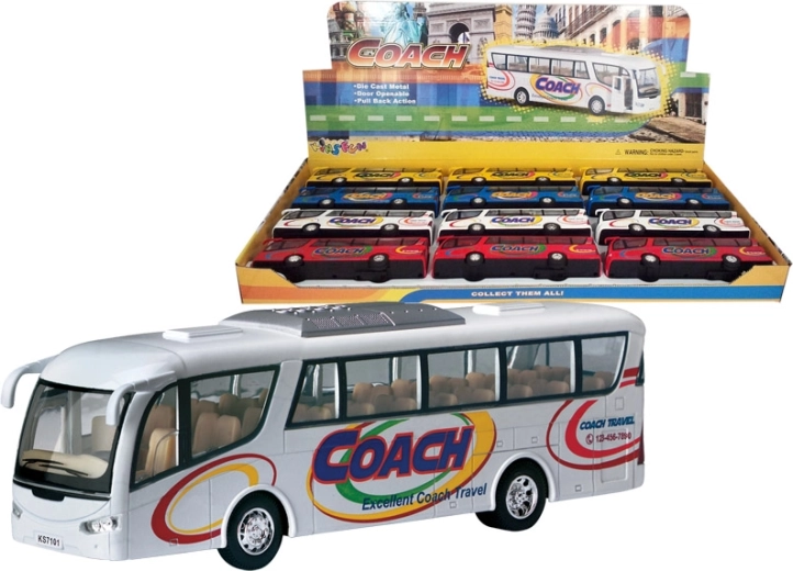 Kovový model autobusu so zotrvačníkom, 4 varianty