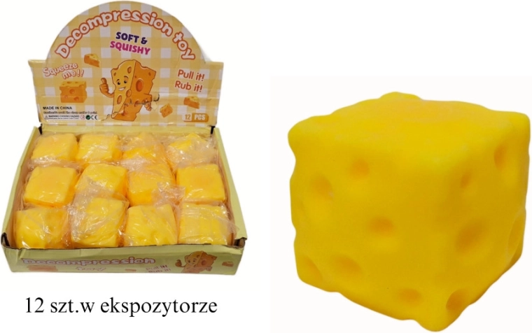 Antistresový mačkací syr – štvorec