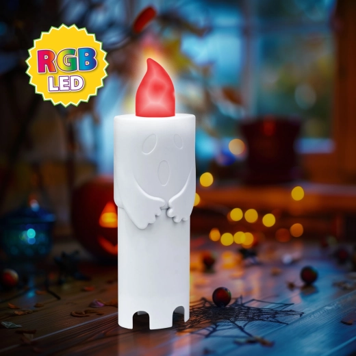Halloweensky LED lampáš duch s farebným svetlom