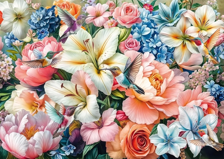 Puzzle Kvety v pastelových farbách 1000 dielikov SCHMIDT