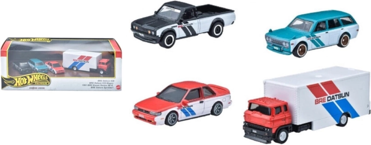 Hot Wheels prémiová sada 4 autíčok BRE Datsun