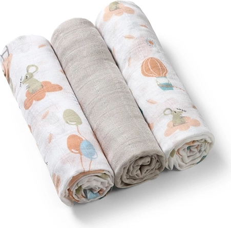 BabyOno bambusové plienky 70 × 70 cm, 3 ks – sivý mix