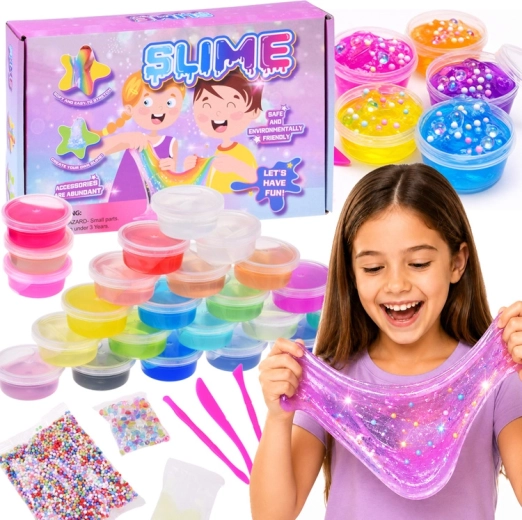 Súprava na výrobu slizu slime – 24 farieb a doplnky