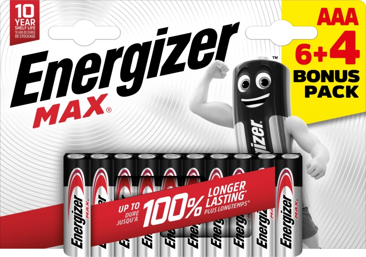 Energizer Max AAA alkalické batérie 10 ks