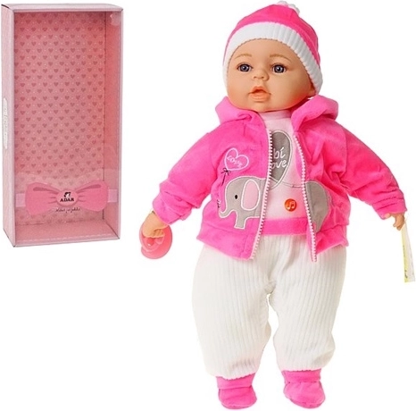 Hovoriaca bábika bábätko 45 cm so zvukmi v poľštine a cumlíkom