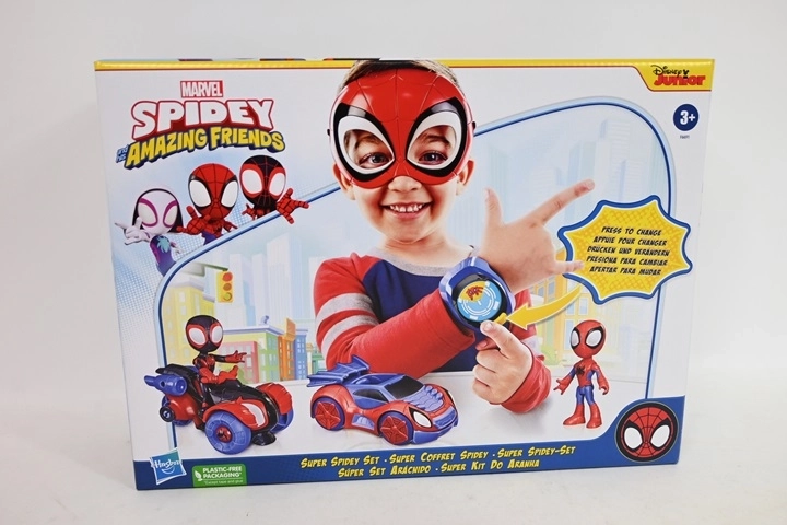 Spidey a úžasní priatelia – sada 2 vozidiel a 2 figúrok s maskou a náramkom