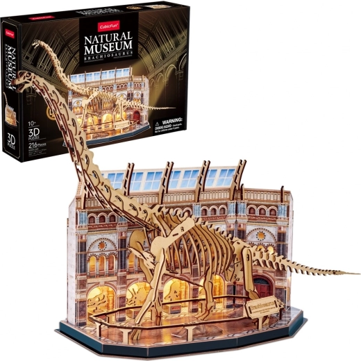 3D puzzle s LED brachiosaurom CUBICFUN – múzeum so skamenelinou