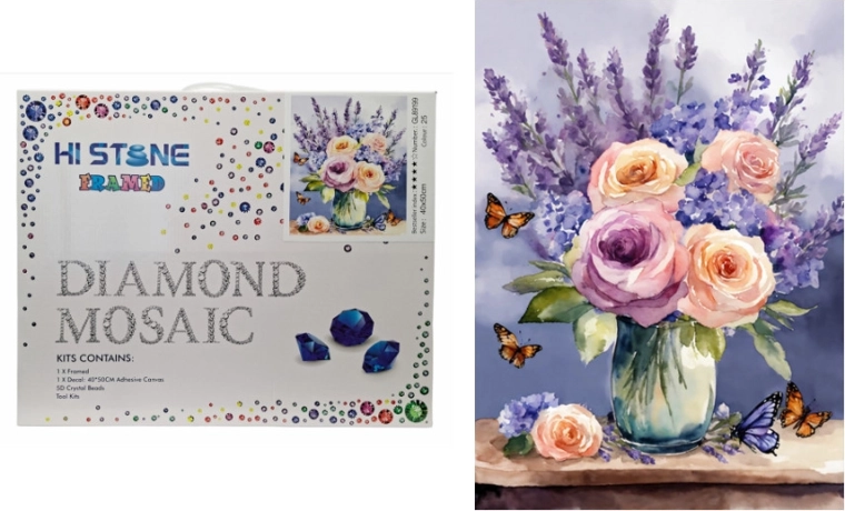 Diamantová mozaika Kvety vo váze