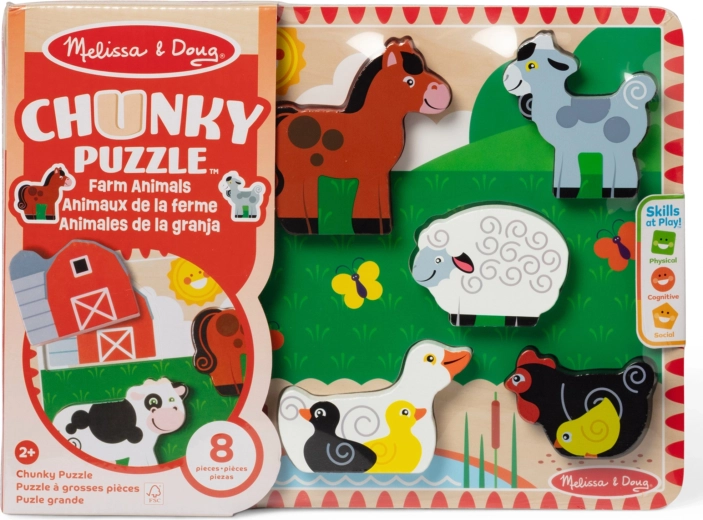 Drevené chunky puzzle farma MELISSA & DOUG