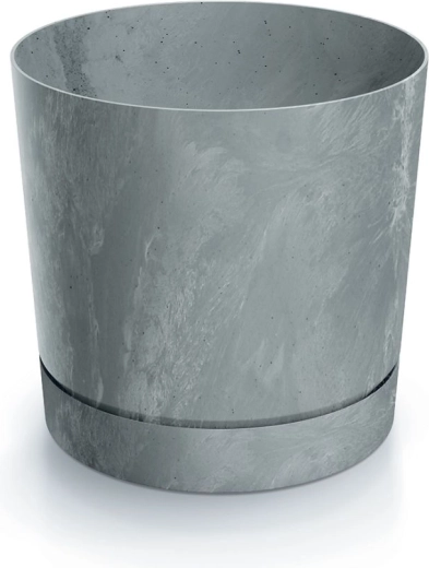Kvetináč s betónovým efektom 10,8 cm, sivý, z recyklovaného plastu