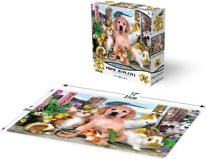 3D puzzle Dobrí spoločníci 48 dielikov