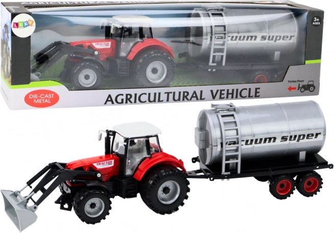 Traktor hračka s Cisternou na Červený Pohon