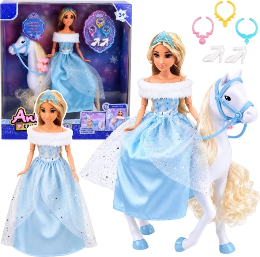 Bábika Anlily – princezná na bielom koni s doplnkami, 30 cm