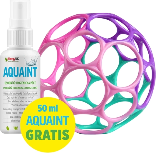 Oball Classic detská loptička 10 cm ružovo‑fialová + Aquaint ekologická čistiaca voda 50 ml