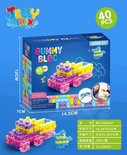 Mäkké farebné gélové kocky pre deti 40 ks