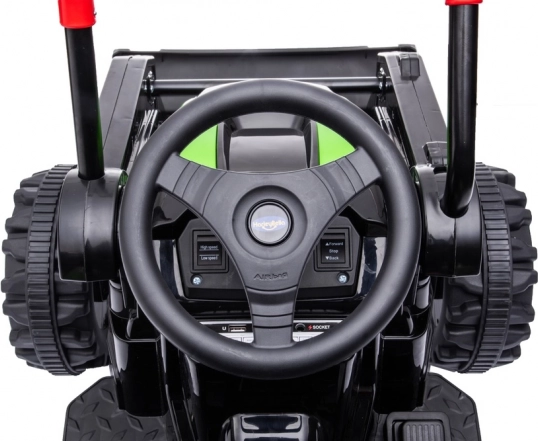 Detský akumulátorový traktor PUSHDOZER s pohyblivou lopatou a FM rádiom