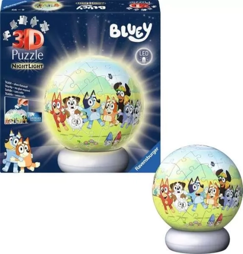 Svieťace 3D puzzle BLUEY nočná edícia 72 dielikov