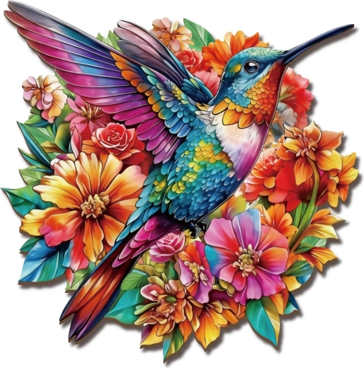 2Kids Toys drevené puzzle kolibrík