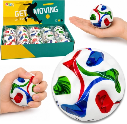 Penová antistresová loptička s výstupkami, motív futbal 7 cm - 1 kus
