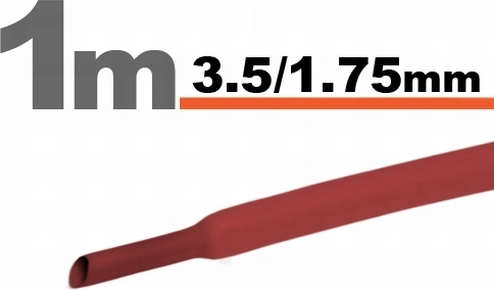 Červená zmršťovacia bužírka 3,5/1,75 mm