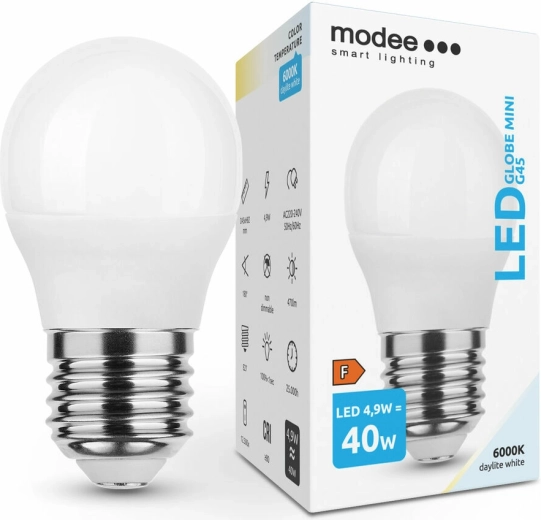 LED žiarovka G45 E27 4,9 W studená biela – Modee Smart Lighting