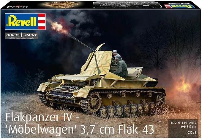 Plastový model tanku Flakpanzer IV 3,7 cm Flak 43 (1:72)