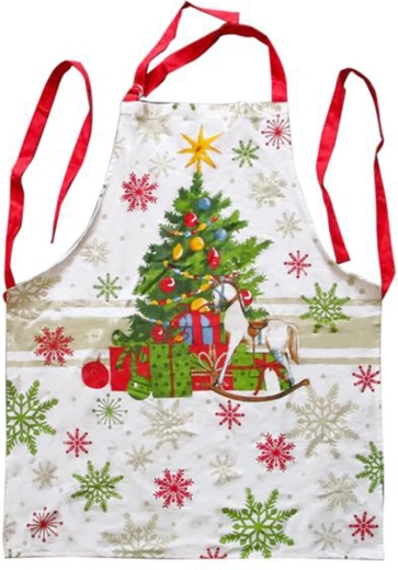 Vianočná kuchynská zásterka TORO z bavlny 65 × 80 cm