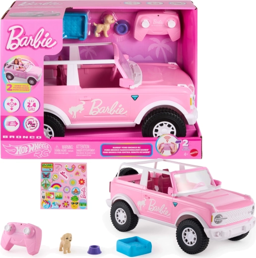 Barbie Hot Wheels diaľkovo ovládaný ružový Ford Bronco RC