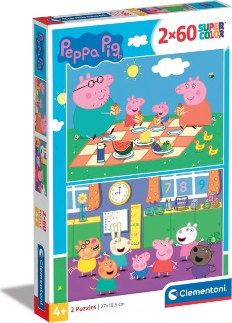 puzzle prasiatko peppa 2×60 dielikov clementoni