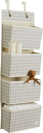 3 Sprouts závesný organizér recycled gringham beige
